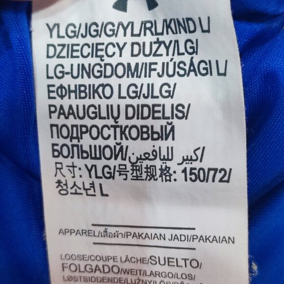 Under Armour heatgear pull on hoodie blue with yellow men's junior size L loose - Picture 6 of 10